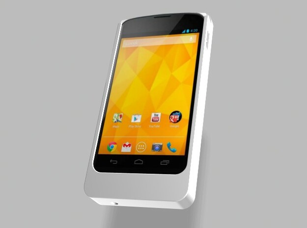 Nexus 4 2500mah Charger with USB Power Out in White Natural Versatile Plastic