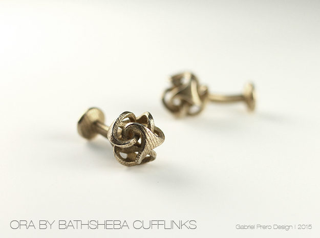 Ora by Bathsheba Cufflinks in Polished Bronzed Silver Steel