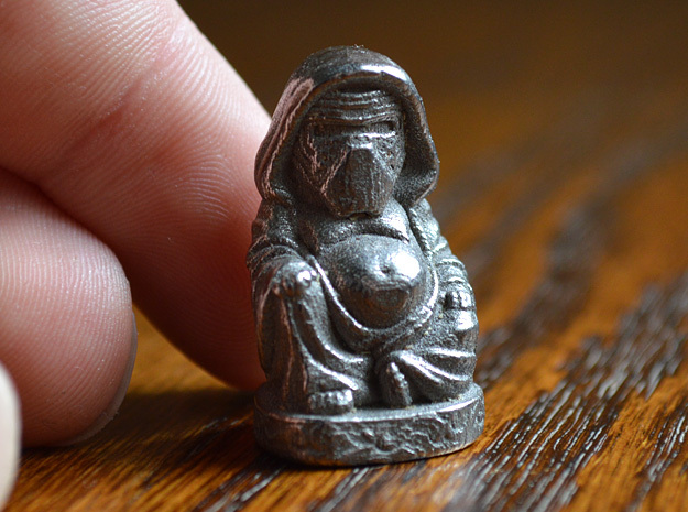Kylo Ren Zen Buddha 3cm in Polished Bronzed Silver Steel