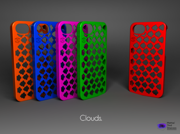 Iphone 5/5s case -  Clouds Pattern in Blue Processed Versatile Plastic