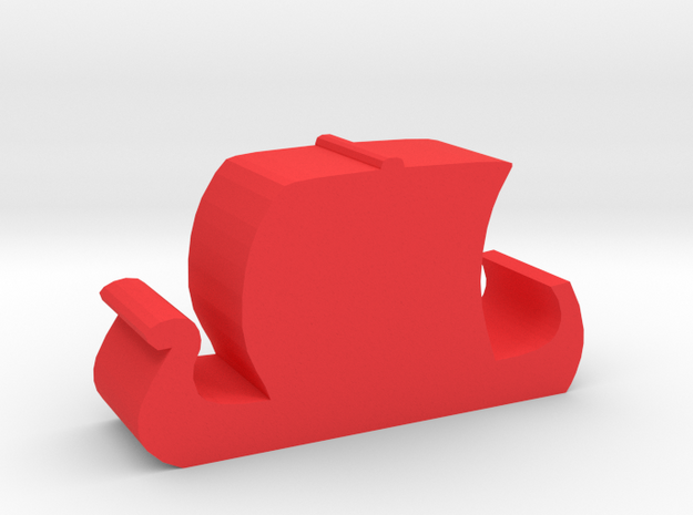 Game Piece, Viking Longship in Red Processed Versatile Plastic
