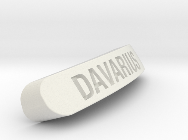 DAVARIUS Nameplate for Steelseries Rival in White Natural Versatile Plastic