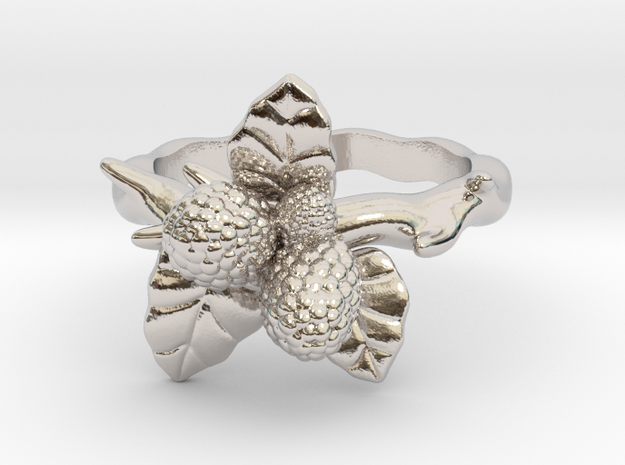 Wild Berry Ring - (Select a size) in Rhodium Plated Brass