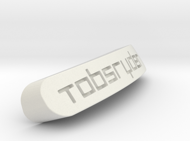 TobsRyder Nameplate for Steelseries Rival in White Natural Versatile Plastic