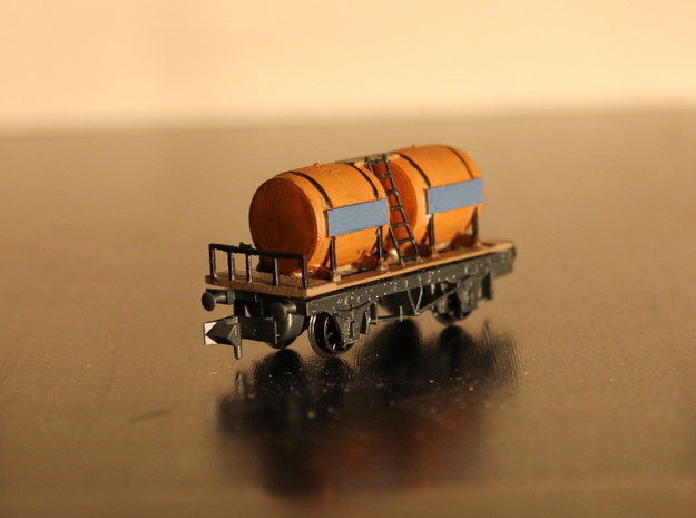 n-scale wine wagon simple in Tan Fine Detail Plastic