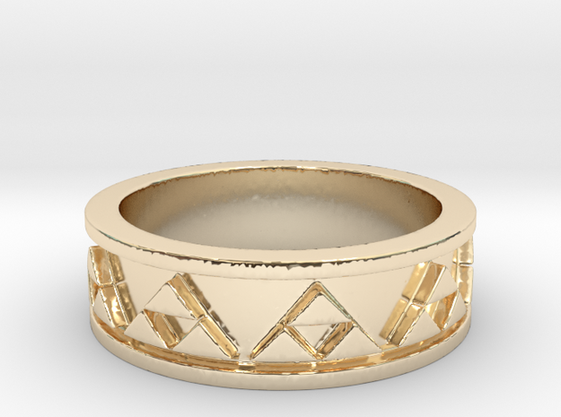 Triforce Ring in 14k Gold Plated Brass