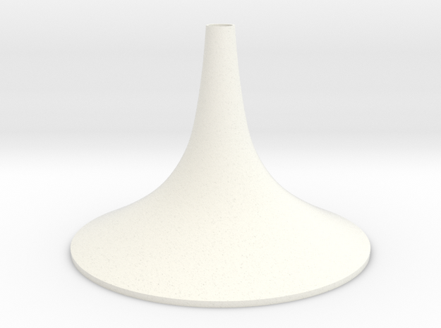 Simple Medium Conical Vase in White Processed Versatile Plastic