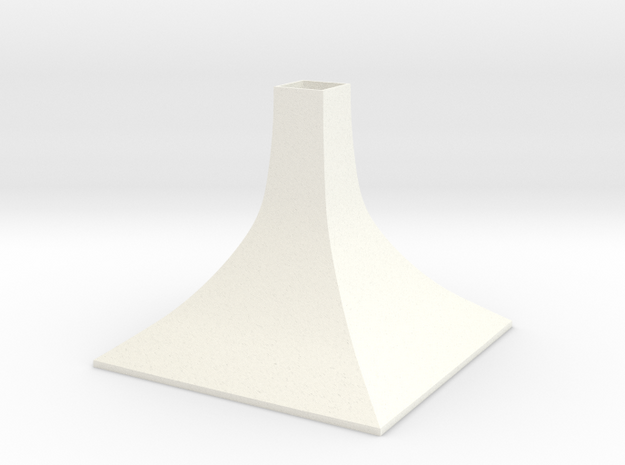 Squared Small Conical Vase in White Processed Versatile Plastic