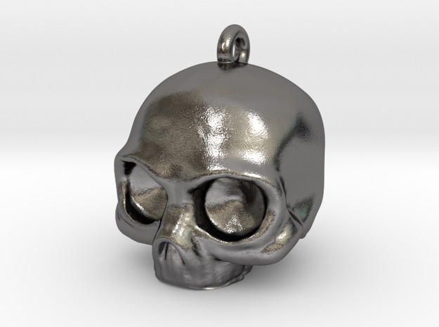 Skull Pendant in Polished Nickel Steel