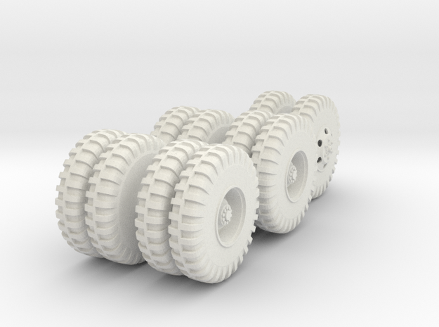 Cargo Truck Wheels(1:18) in White Natural Versatile Plastic
