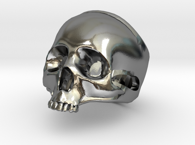 The "Ct Skull Ring" in Polished Silver