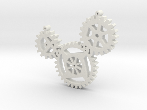 Steampunk gears in White Natural Versatile Plastic