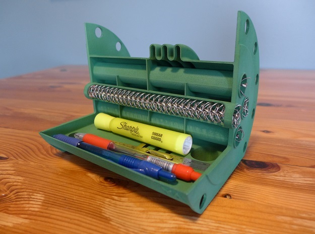Shell and Tube Heat Exchanger Pen Holder in Green Processed Versatile Plastic
