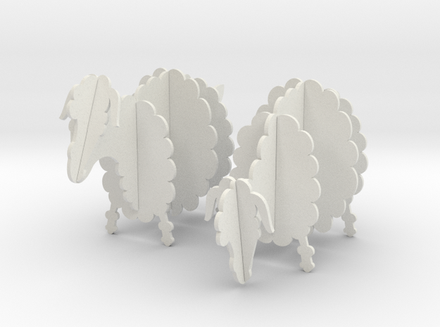 Wooden Sheep 1:24 in White Natural Versatile Plastic