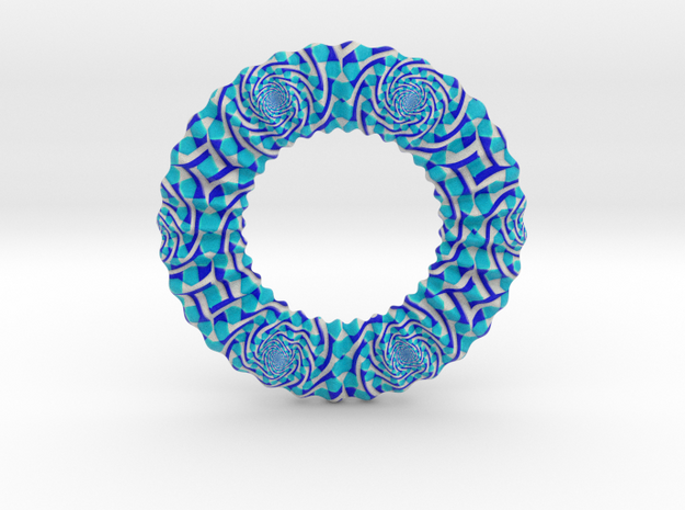 0174 Torus with pattern picture (5cm) #001 in Full Color Sandstone