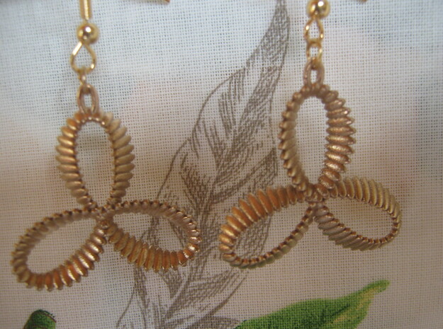 Conchoid Variation V1 Earrings in Natural Bronze