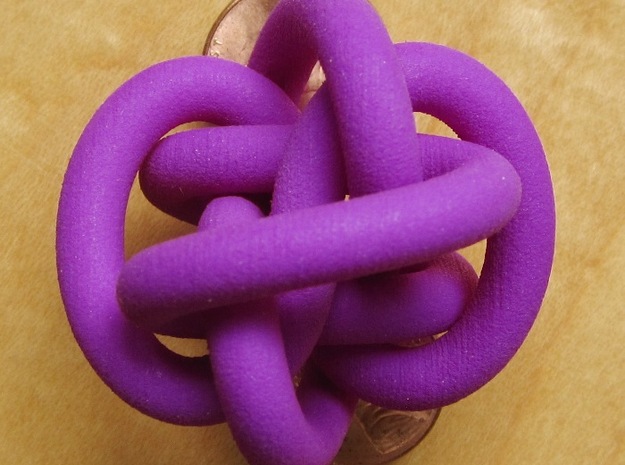 Triple Infinity Pendant Large in Purple Processed Versatile Plastic