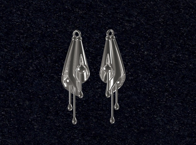 Earring Calla in Fine Detail Polished Silver