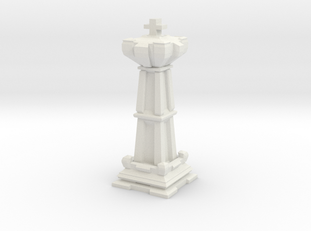 King - Mini Chess Piece in White Natural Versatile Plastic