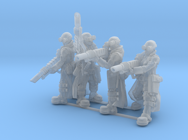 Female Stealth Gang with Laser Rifles in Smooth Fine Detail Plastic