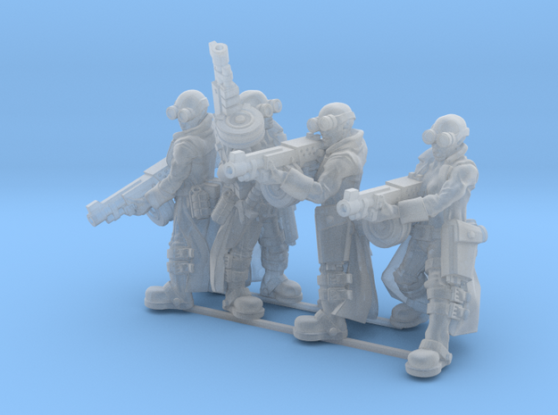 Female Stealth Gang with Automatic Rifles in Smooth Fine Detail Plastic