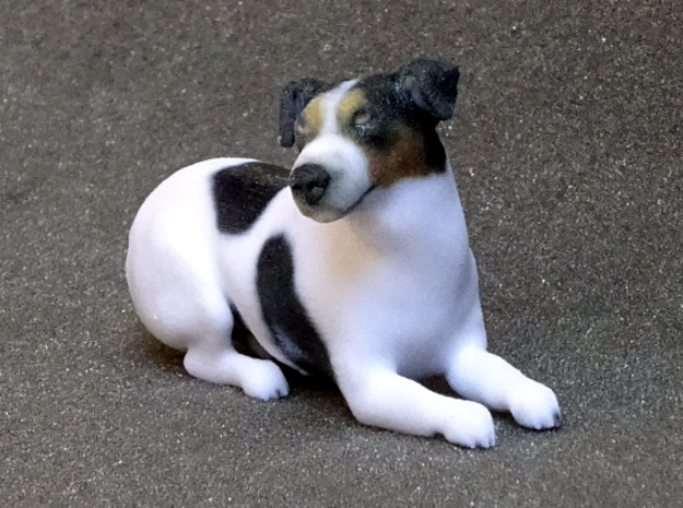 Laying Jack Russell Terrier 1 in Full Color Sandstone