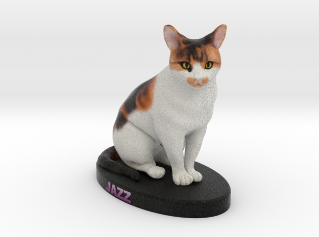 Custom Cat Figurine - Jazz in Full Color Sandstone