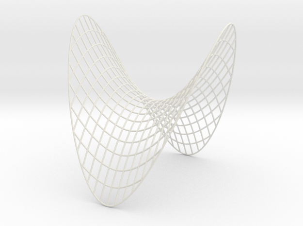 Saddle -- XY curves (8 in) in White Natural Versatile Plastic