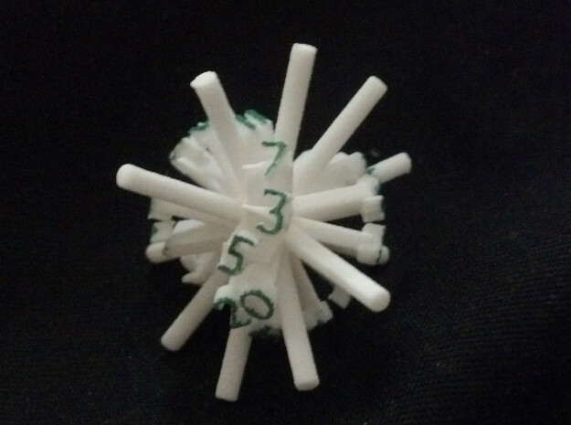 Sphericon-based d20-spikes in White Natural Versatile Plastic