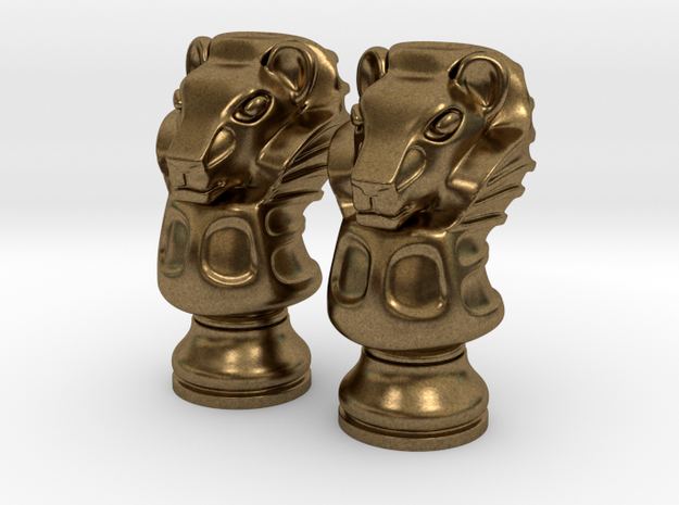 Pair Lion Chess Big / Timur Asad Piece in Natural Bronze