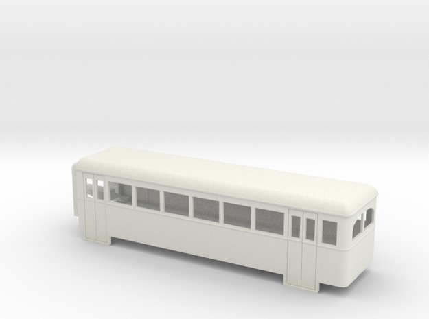 009 articulated railcar 6 window rear section in White Natural Versatile Plastic