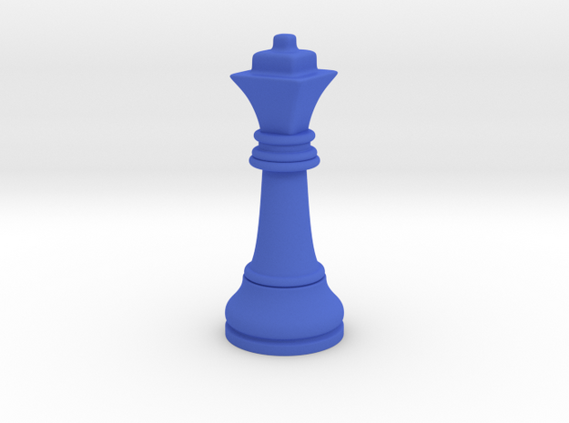 Single Chess Queen Big Square | Timur Ferz in Blue Processed Versatile Plastic