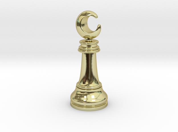 Single Chess Moon Queen / Revealer in 18k Gold Plated Brass