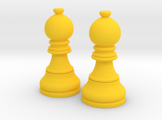 Pair Bishop Chess Big | Timur Picket Taliah in Yellow Processed Versatile Plastic