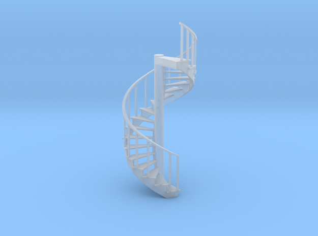 12' Spiral Stair 1:48 Left Railing in Tan Fine Detail Plastic