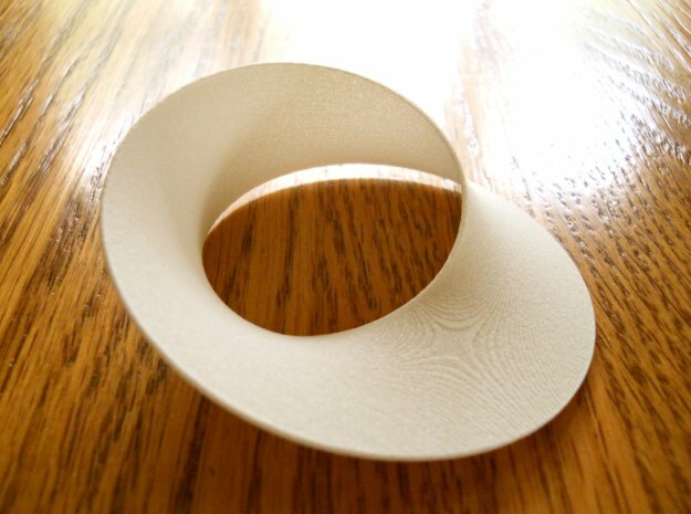 Mobius strip minimal surface in White Processed Versatile Plastic: Small