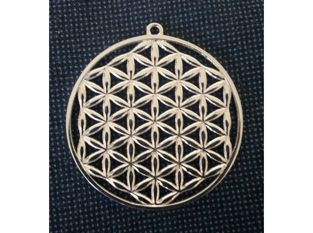 Flower Of Life Pendant in Polished Silver