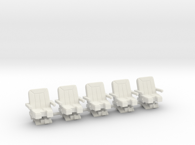 Seats for jet 1:72 5x  in White Natural Versatile Plastic