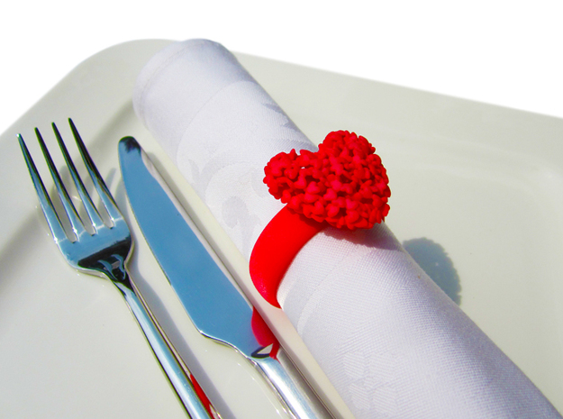 365 Hearts Napkin Ring in Red Processed Versatile Plastic