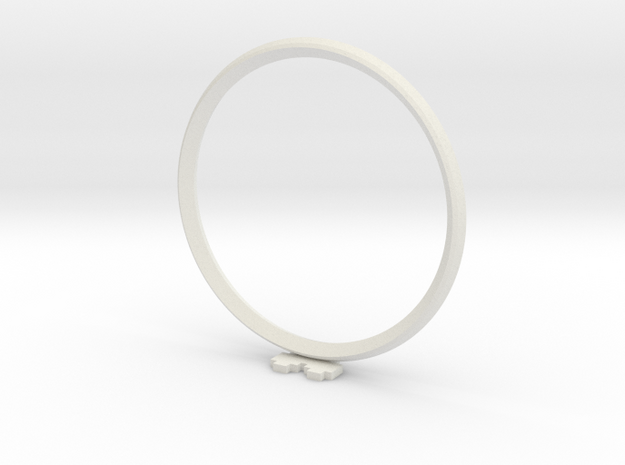 Pixel heART ring in White Natural Versatile Plastic