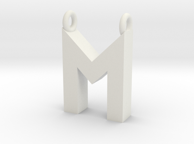 Alphabet (M) in White Natural Versatile Plastic