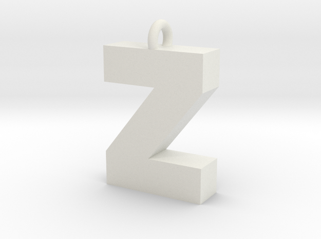 Alphabet (Z) in White Natural Versatile Plastic