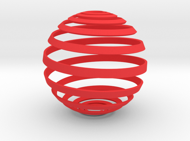 Loxodrome ornament in Red Processed Versatile Plastic