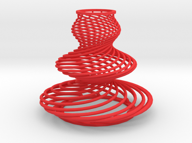Waved Serpentines in Red Processed Versatile Plastic