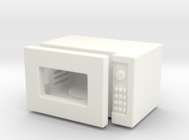 Dollhouse miniature microwave, 1:24 scale in White Processed Versatile Plastic