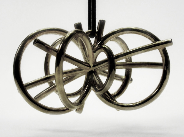 Higgs Boson Necklace in Polished Silver