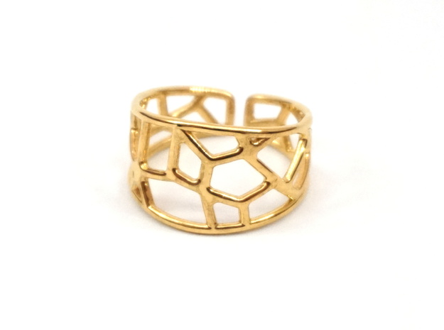 Cell Ring in 18K Gold Plated