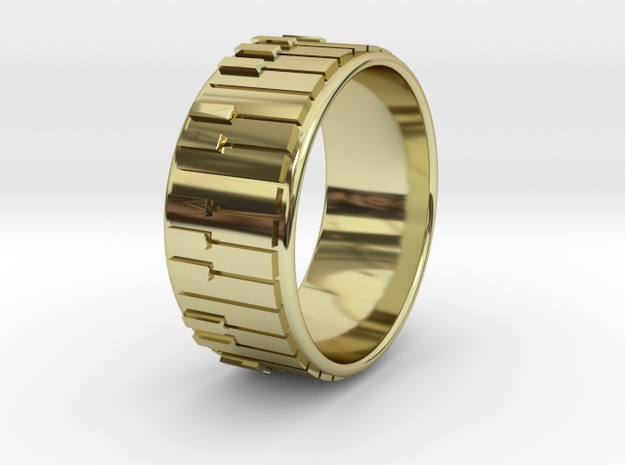 Piano Ring - US Size 09.75 in 18k Gold Plated Brass