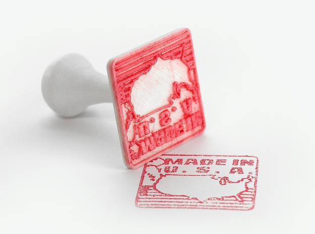 Made In USA Stamp in White Natural Versatile Plastic