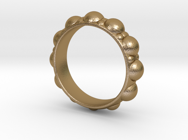 Bubble Ring in Polished Gold Steel